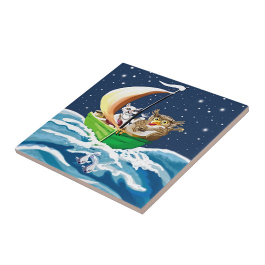 Owl und der Pussycat Edward Lear Fliese (Seite)