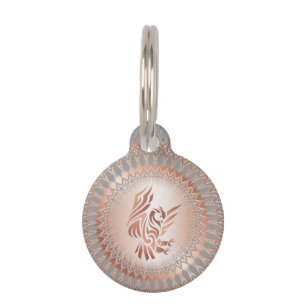 Owl und Mandala Rose Gold Name und Adresse hinzuf Haustiermarke