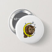 Owl und Moon Tattoo Design Button (Vorne & Hinten)