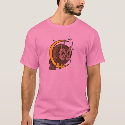 Owl und Moon Tattoo Design T-Shirt (Vorderseite)