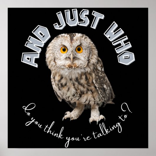 Owl: Und nur mit wem denkst du, dass du redest? Poster (Vorne)