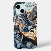 Owl und Wolf Mosaic Ai Art Case-Mate iPhone Hülle (Rückseite)