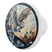 Owl und Wolf Mosaic Ai Art Keramikknauf (Rechts)