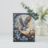 Owl und Wolf Mosaic Ai Art Postkarte (Stehend Vorderseite)