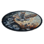 Owl und Wolf Mosaic Ai Art Schneidebrett (Ecke)