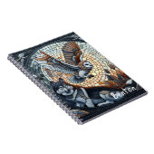 Owl und Wolf Mosaik Ai Art Personalisiert Notizblock (Rechte Seite)