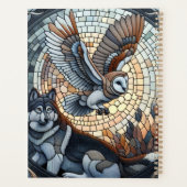Owl und Wolf Mosaik Ai Art Personalisiert Planer (Rückseite)
