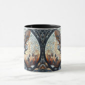Owl und Wolf Mosaik Naturei Kunst Tasse (Zentrum)