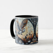 Owl und Wolf Mosaik Naturei Kunst Tasse (Vorderseite Links)