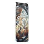 Owl und Wolf Mosaik Naturei Kunst Thermosbecher (Nach rechts gedreht)