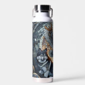 Owl und Wolf Mosaik Naturei Kunst Trinkflasche (Vorne)