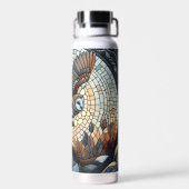 Owl und Wolf Mosaik Naturei Kunst Trinkflasche (Rückseite)