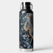 Owl und Wolf Mosaik Naturei Kunst Trinkflasche (Vorderseite)