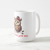 Owl Valentinstag Kaffeetasse (VorderseiteRechts)