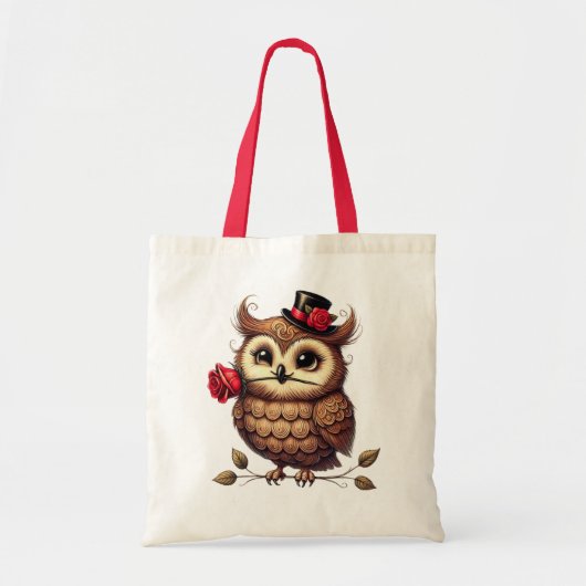 Owl Valentinstag Tragetasche (Vorne)