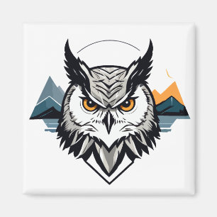 Owl Vector Art Animal Modern Urban City Grafik Magnet