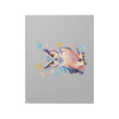 Owl Vector Painting Adorable Fun Animal Playing Notizblock (Rotiert)