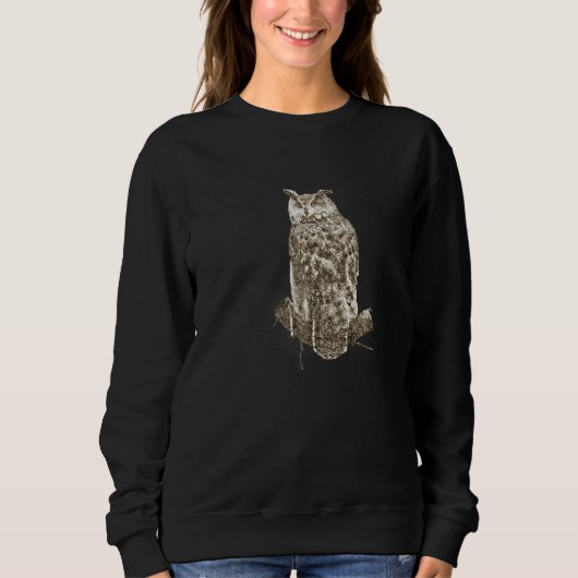 Owl Vintage Retro Owls  Ornithologists Sweatshirt (Vorderseite)
