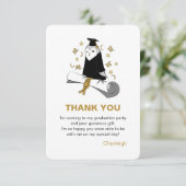 Owl Vorschule / Kindergarten Abschluss Danke (Stehend Vorderseite)