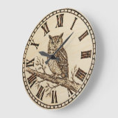 Owl Wall Clock Große Wanduhr (Winkel)