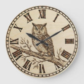 Owl Wall Clock Große Wanduhr (Vorderseite)