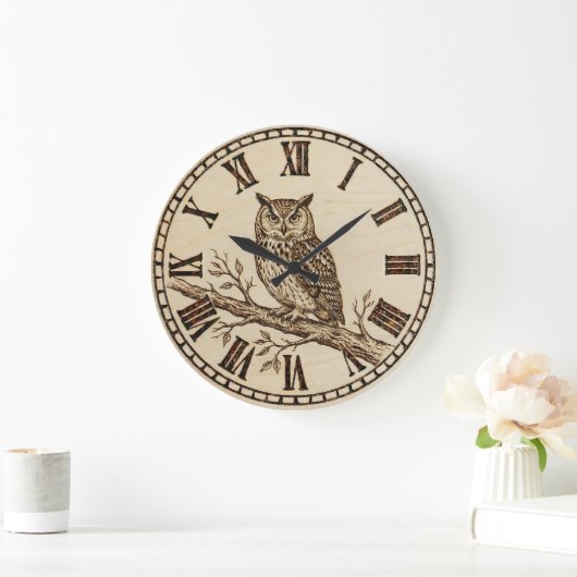 Owl Wall Clock Große Wanduhr (Zuhause)