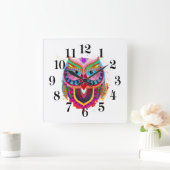 Owl Wall Clock Quadratische Wanduhr (Zuhause)