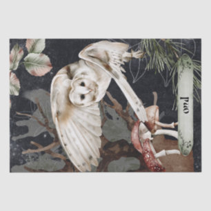 Owl Wasserfarbe Fall Mysteriöses Orakel im Herbst Seidenpapier