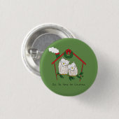 Owl Weihnachten Niedlich Funny Holiday Button (Vorne & Hinten)