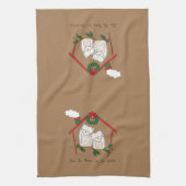 Owl Weihnachten Niedlich Funny Holiday Geschirrtuch (Vertikal)