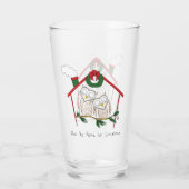 Owl Weihnachten Niedlich Funny Holiday Glas (Rückseite)
