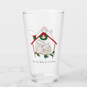 Owl Weihnachten Niedlich Funny Holiday Glas