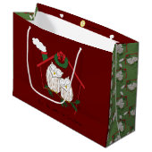 Owl Weihnachten Niedlich Funny Holiday Große Geschenktüte (Vorderseite Schrägansicht)