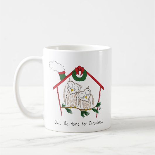 Owl Weihnachten Niedlich Funny Holiday Kaffeetasse (Links)