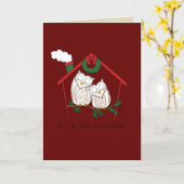 Owl Weihnachten Niedlich Funny Holiday Karte (Gelbe Blume)