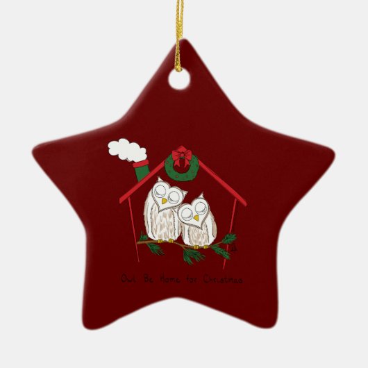 Owl Weihnachten Niedlich Funny Holiday Keramik Ornament (Vorne)