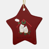Owl Weihnachten Niedlich Funny Holiday Keramik Ornament (Links)
