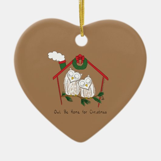Owl Weihnachten Niedlich Funny Holiday Keramik Ornament (Vorne)
