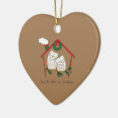 Owl Weihnachten Niedlich Funny Holiday Keramik Ornament (Links)