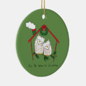 Owl Weihnachten Niedlich Funny Holiday Keramik Ornament (Rechts)