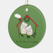 Owl Weihnachten Niedlich Funny Holiday Keramik Ornament (Links)