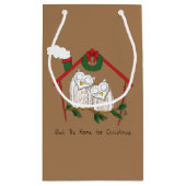 Owl Weihnachten Niedlich Funny Holiday Kleine Geschenktüte (Rückseite)