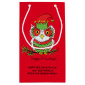 Owl Weihnachten Niedlich Funny Holiday Kleine Geschenktüte (Rückseite)