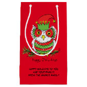 Owl Weihnachten Niedlich Funny Holiday Kleine Geschenktüte (Vorderseite)