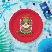 Owl Weihnachten Niedlich Funny Holiday Pappteller (Party)