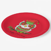 Owl Weihnachten Niedlich Funny Holiday Pappteller (Schrägansicht)