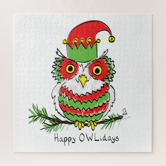 Owl Weihnachten Niedlich Funny Holiday Puzzle (Vertikal)