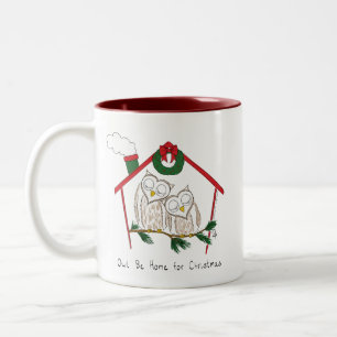 Owl Weihnachten Niedlich Funny Holiday Zweifarbige Tasse