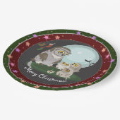 Owl Weihnachtsgeschichten Pappteller (Schrägansicht)