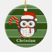 Owl WeihnachtsSpecial Keramik Ornament (Hinten)